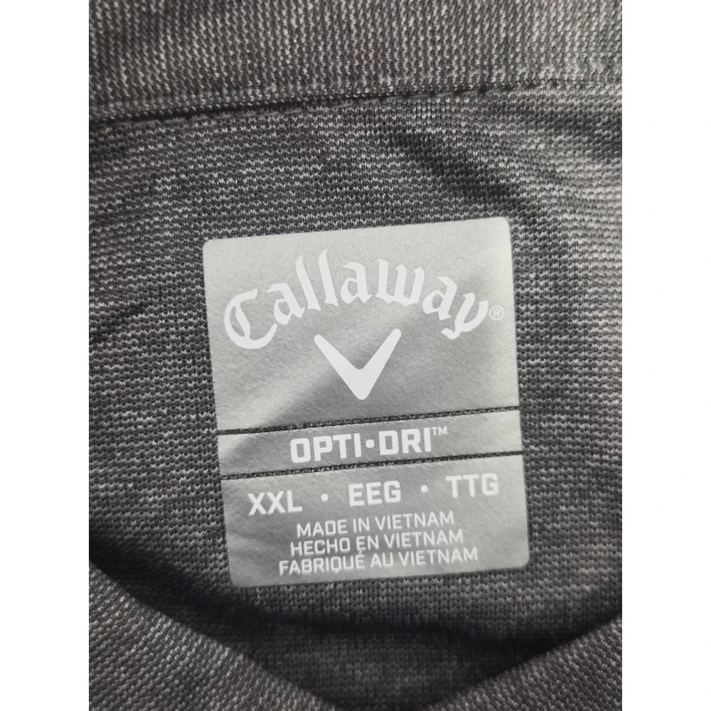 Callaway Polo Opti-Dri Swing Tech Quiet Shade Heather Long Sleeve Shirt 2XL - Picture 4 of 6